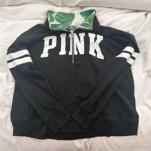 PINK Victoria’s Secret Black Quarter-Zip Sweatshirt